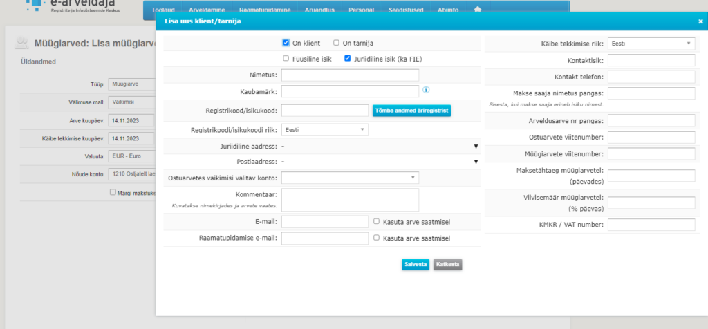 e-arved riigiasutustele